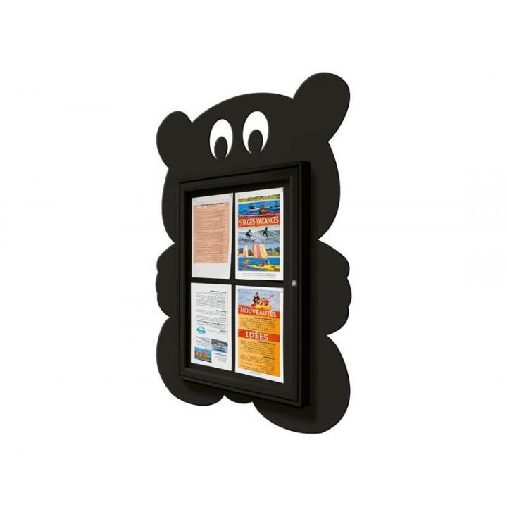 Vitrine ourson 4 A4 - noir RAL 9005