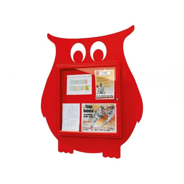 Vitrine hibou 6 A4 - rouge RAL 3020