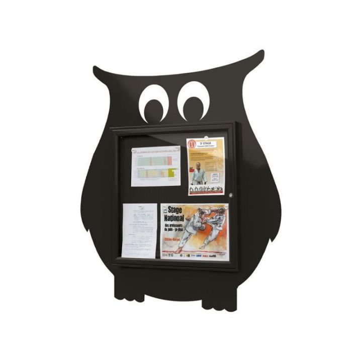 Vitrine hibou 6 A4 - noir RAL 9005