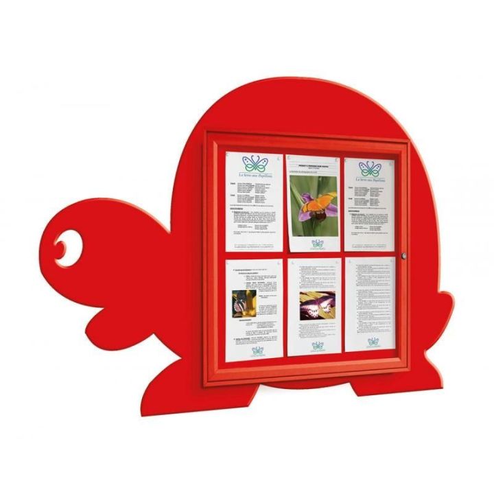 Vitrine tortue 6 A4 - rouge RAL 3020
