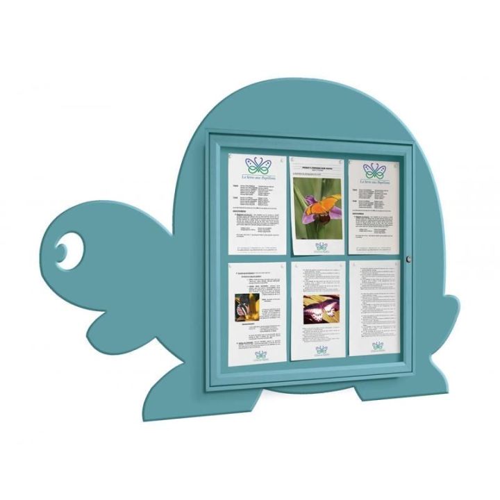 Vitrine tortue 6 A4 - bleu RAL 6034
