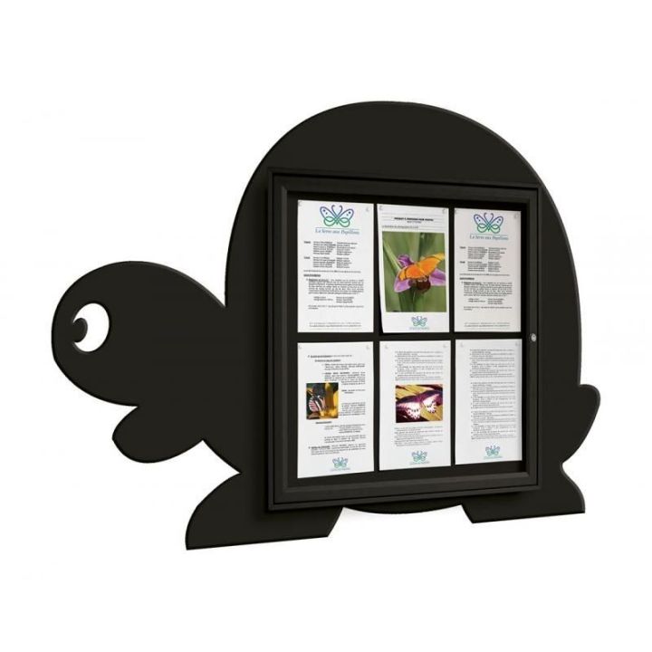 Vitrine tortue 6 A4 - noir RAL 9005