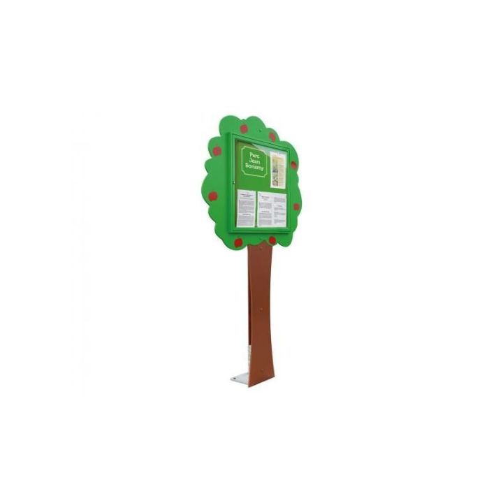 Vitrine Arbre sur poteau et platine