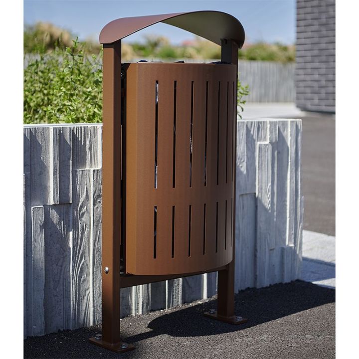 Poubelle d'extérieur Silaos acier 50 litres