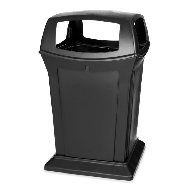 Poubelle Noir extérieur 4 ouvertures | Rubbermaid