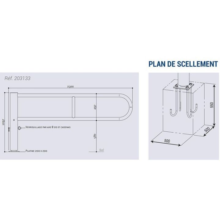 Barrière tournante - Long. 2,3 m