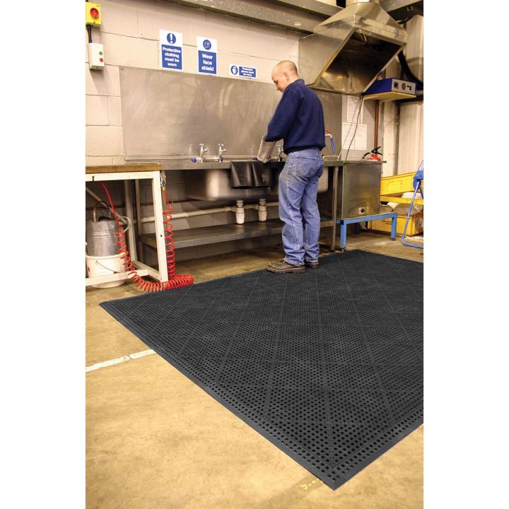 Dalle de sol en PVC souple et drainante - Caillebotis industriels FLEXI-DECK INDUSTRY