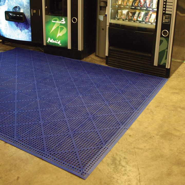 Dalle de sol en PVC souple et drainante - Caillebotis industriels FLEXI-DECK INDUSTRY