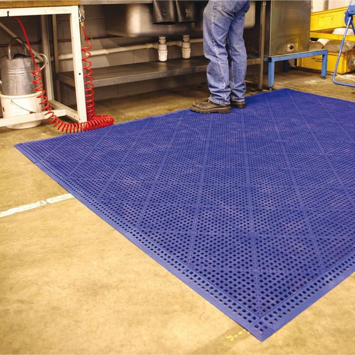 Dalle de sol en PVC souple et drainante - Caillebotis industriels FLEXI-DECK INDUSTRY