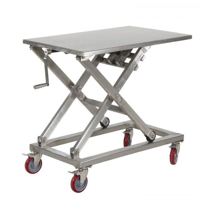 Table élévatrice en inox à manivelle | Tables élévatrices