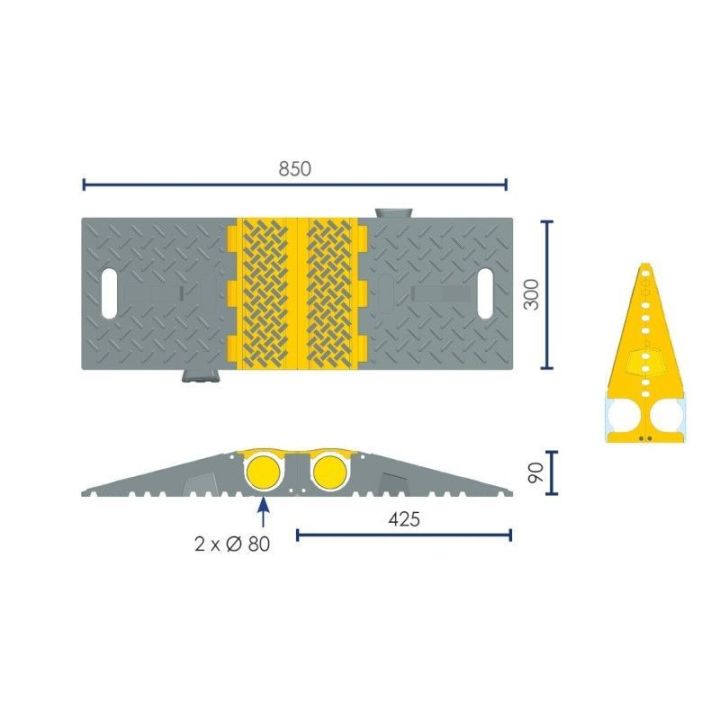 Passe-Câbles Pliable 2 Canaux Ø80 mm | Charge 40T - Sol Direct
