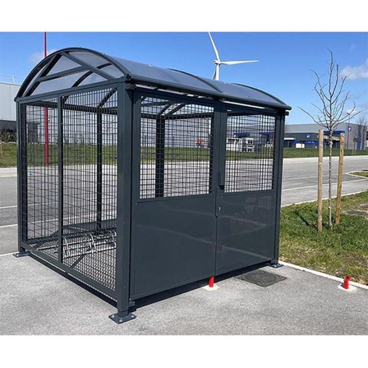 Abri vélo sécurisé pour 6 vélos - 2 motos - Abri anti-effraction avec 2 systèmes de fermetures possible