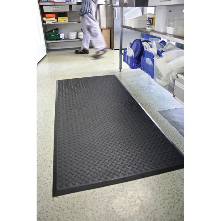 Tapis agroalimentaire antidérapant - Dalle tôle diamant