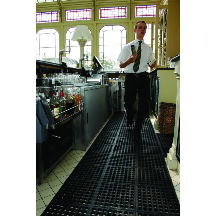 Dalles de caillebotis modulables en caoutchouc - FATIGUE-STEP CATERING